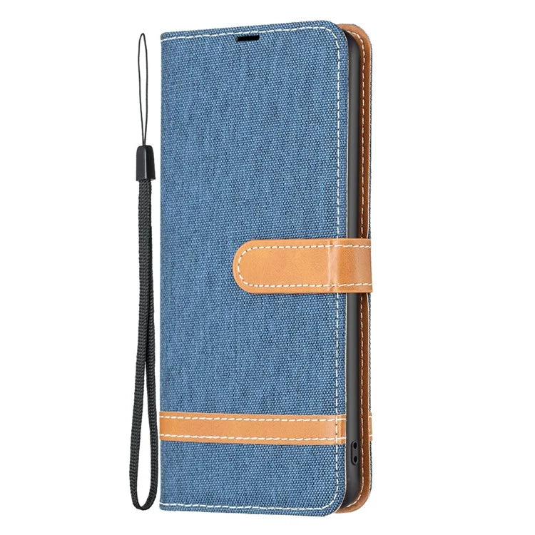 For Xiaomi Redmi Note 13 Pro 4G / Poco M6 Pro 4G Leather Wallet Case Jeans Cloth Texture Protective Cover