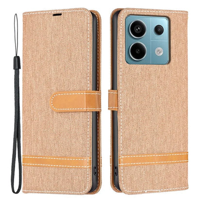 For Xiaomi Redmi Note 13 Pro 4G / Poco M6 Pro 4G Leather Wallet Case Jeans Cloth Texture Protective Cover
