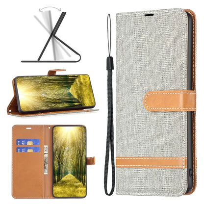 For Xiaomi Redmi Note 13 Pro 4G / Poco M6 Pro 4G Leather Wallet Case Jeans Cloth Texture Protective Cover