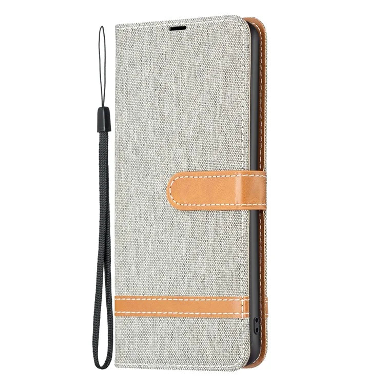 For Xiaomi Redmi Note 13 Pro 4G / Poco M6 Pro 4G Leather Wallet Case Jeans Cloth Texture Protective Cover