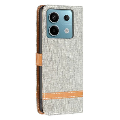 For Xiaomi Redmi Note 13 Pro 4G / Poco M6 Pro 4G Leather Wallet Case Jeans Cloth Texture Protective Cover
