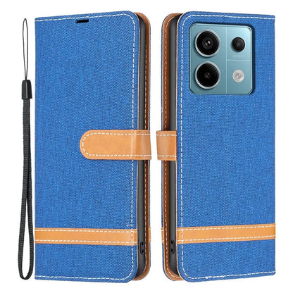 For Xiaomi Redmi Note 13 Pro 4G / Poco M6 Pro 4G Leather Wallet Case Jeans Cloth Texture Protective Cover