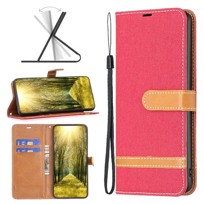 For Xiaomi Redmi Note 13 Pro 4G / Poco M6 Pro 4G Leather Wallet Case Jeans Cloth Texture Protective Cover
