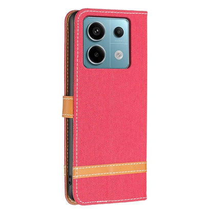 For Xiaomi Redmi Note 13 Pro 4G / Poco M6 Pro 4G Leather Wallet Case Jeans Cloth Texture Protective Cover