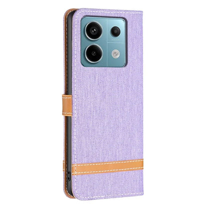 For Xiaomi Redmi Note 13 Pro 4G / Poco M6 Pro 4G Leather Wallet Case Jeans Cloth Texture Protective Cover
