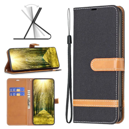 For Xiaomi Redmi Note 13 Pro 4G / Poco M6 Pro 4G Leather Wallet Case Jeans Cloth Texture Protective Cover