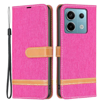 For Xiaomi Redmi Note 13 Pro 4G / Poco M6 Pro 4G Leather Wallet Case Jeans Cloth Texture Protective Cover