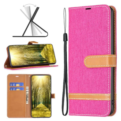 For Xiaomi Redmi Note 13 Pro 4G / Poco M6 Pro 4G Leather Wallet Case Jeans Cloth Texture Protective Cover