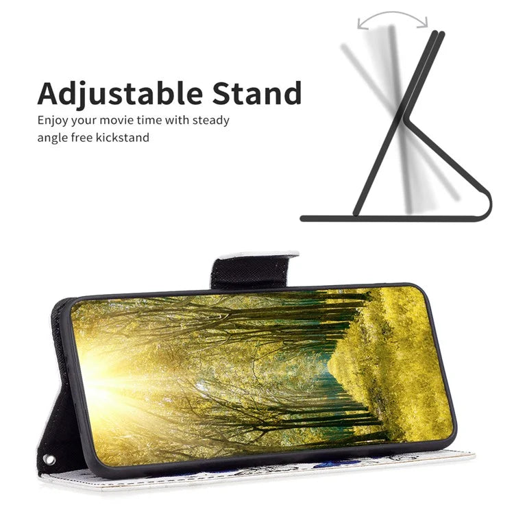 For Xiaomi Redmi Note 13 Pro 4G / Poco M6 Pro 4G Protective Folio Case Pattern Printing Leather Cover