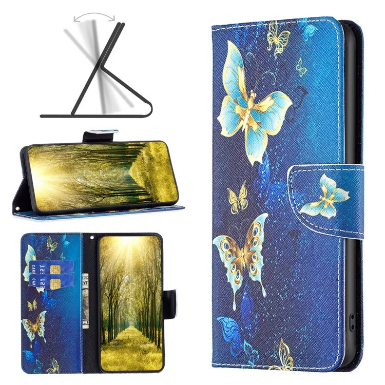 For Xiaomi Redmi Note 13 Pro 4G / Poco M6 Pro 4G Protective Folio Case Pattern Printing Leather Cover