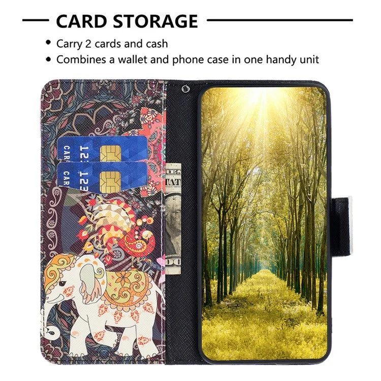 For Xiaomi Redmi Note 13 Pro 4G / Poco M6 Pro 4G Protective Folio Case Pattern Printing Leather Cover