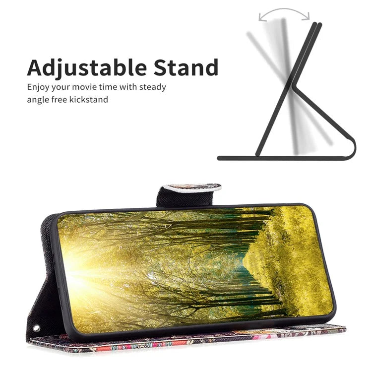 For Xiaomi Redmi Note 13 Pro 4G / Poco M6 Pro 4G Protective Folio Case Pattern Printing Leather Cover