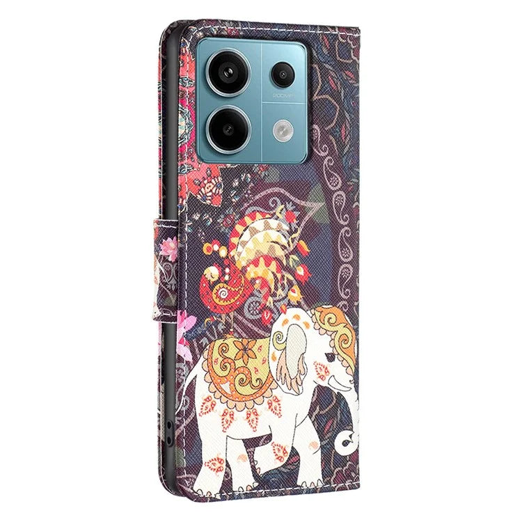 For Xiaomi Redmi Note 13 Pro 4G / Poco M6 Pro 4G Protective Folio Case Pattern Printing Leather Cover