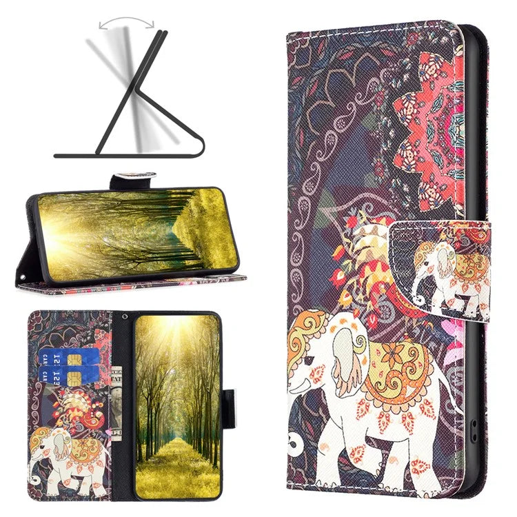 For Xiaomi Redmi Note 13 Pro 4G / Poco M6 Pro 4G Protective Folio Case Pattern Printing Leather Cover