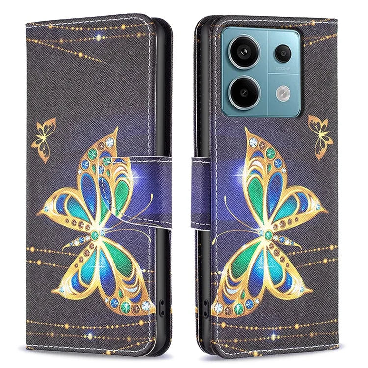 For Xiaomi Redmi Note 13 Pro 4G / Poco M6 Pro 4G Protective Folio Case Pattern Printing Leather Cover