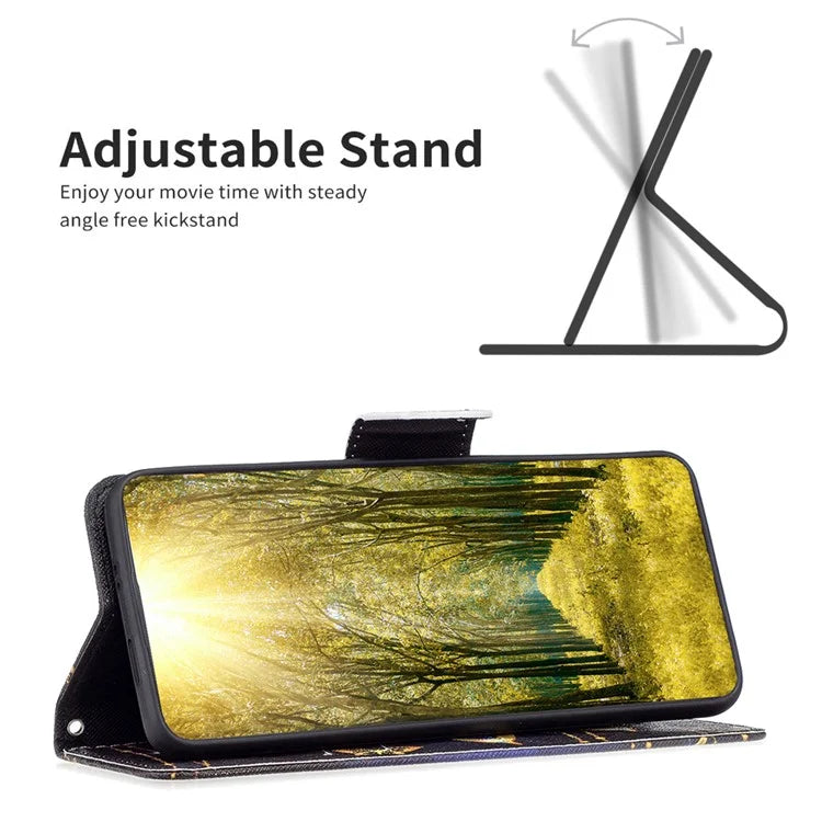 For Xiaomi Redmi Note 13 Pro 4G / Poco M6 Pro 4G Protective Folio Case Pattern Printing Leather Cover