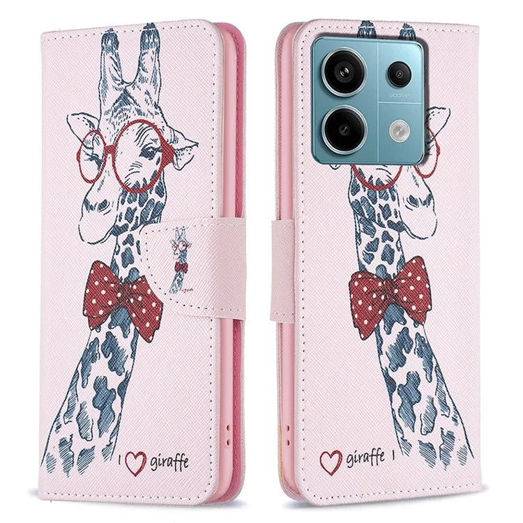For Xiaomi Redmi Note 13 Pro 4G / Poco M6 Pro 4G Flip Wallet Phone Case Pattern Printing Leather Cover