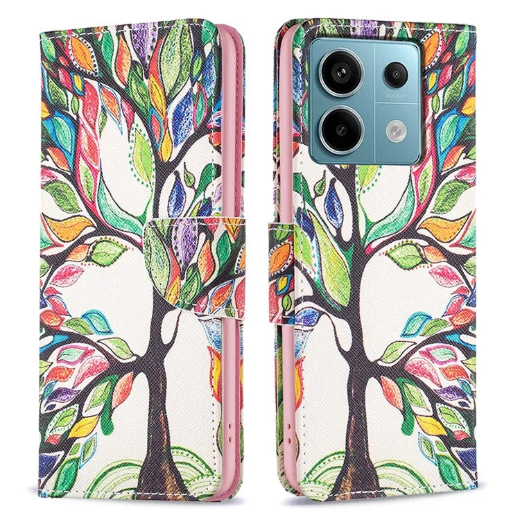 For Xiaomi Redmi Note 13 Pro 4G / Poco M6 Pro 4G Flip Wallet Phone Case Pattern Printing Leather Cover