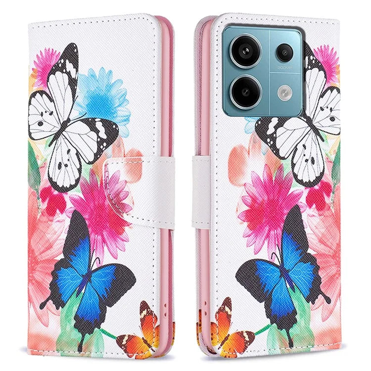 For Xiaomi Redmi Note 13 Pro 4G / Poco M6 Pro 4G Flip Wallet Phone Case Pattern Printing Leather Cover