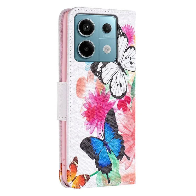 For Xiaomi Redmi Note 13 Pro 4G / Poco M6 Pro 4G Flip Wallet Phone Case Pattern Printing Leather Cover