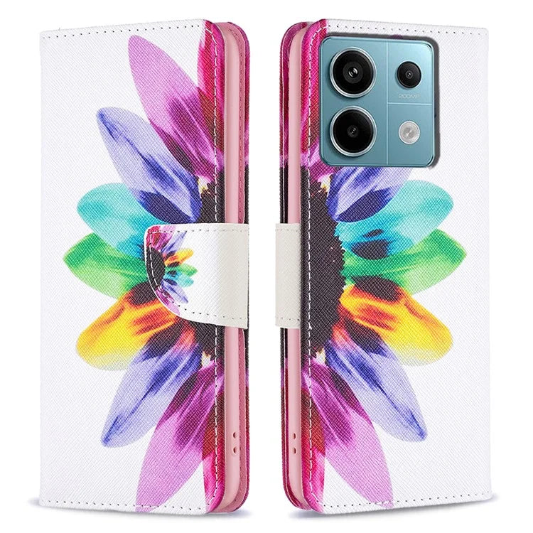 For Xiaomi Redmi Note 13 Pro 4G / Poco M6 Pro 4G Flip Wallet Phone Case Pattern Printing Leather Cover