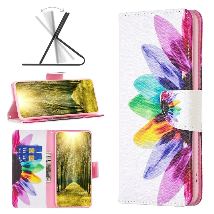 For Xiaomi Redmi Note 13 Pro 4G / Poco M6 Pro 4G Flip Wallet Phone Case Pattern Printing Leather Cover