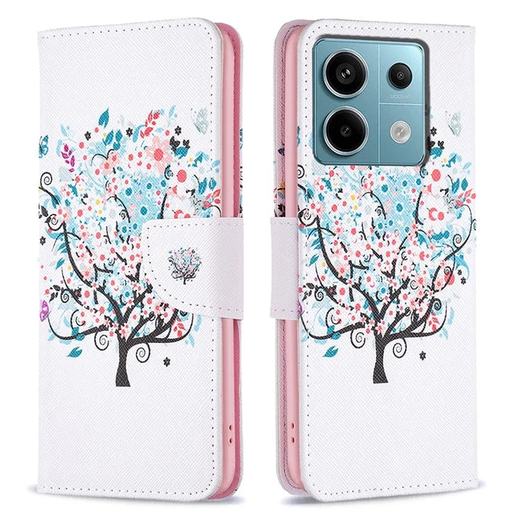 For Xiaomi Redmi Note 13 Pro 4G / Poco M6 Pro 4G Flip Wallet Phone Case Pattern Printing Leather Cover