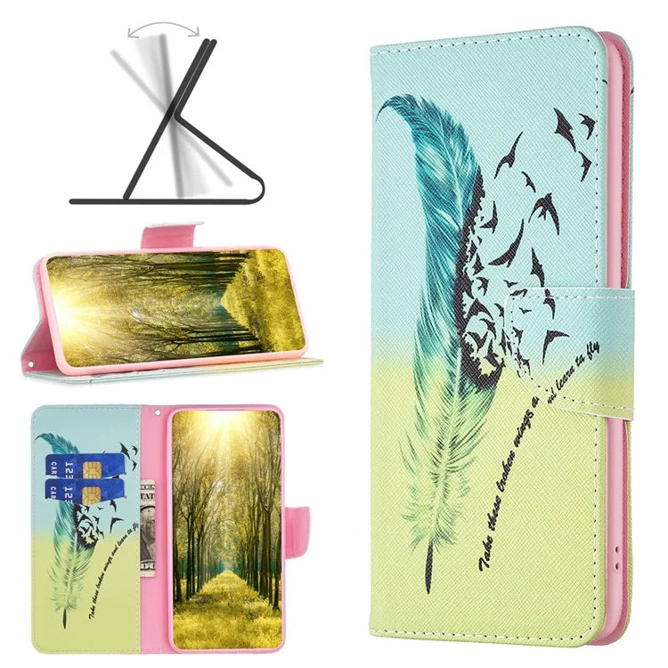 For Xiaomi Redmi Note 13 Pro 4G / Poco M6 Pro 4G Flip Wallet Phone Case Pattern Printing Leather Cover