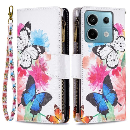 BF03 For Xiaomi Redmi Note 13 Pro 4G / Poco M6 Pro 4G Pattern Case Zipper PU Leather Phone Cover