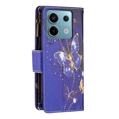 BF03 For Xiaomi Redmi Note 13 Pro 4G / Poco M6 Pro 4G Pattern Case Zipper PU Leather Phone Cover