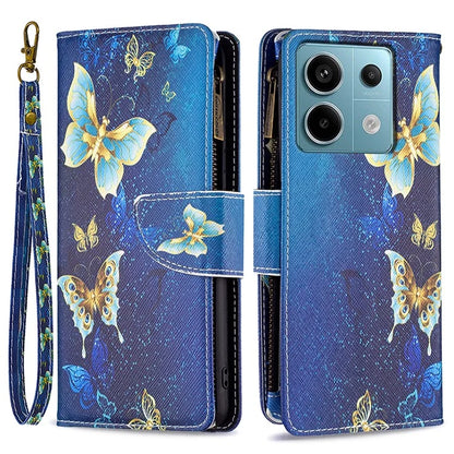 BF03 For Xiaomi Redmi Note 13 Pro 4G / Poco M6 Pro 4G Pattern Case Zipper PU Leather Phone Cover
