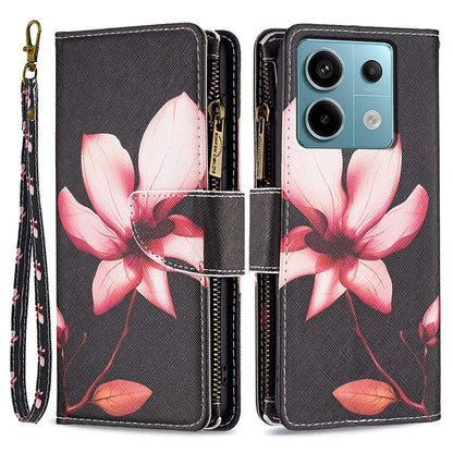 BF03 For Xiaomi Redmi Note 13 Pro 4G / Poco M6 Pro 4G Pattern Case Zipper PU Leather Phone Cover