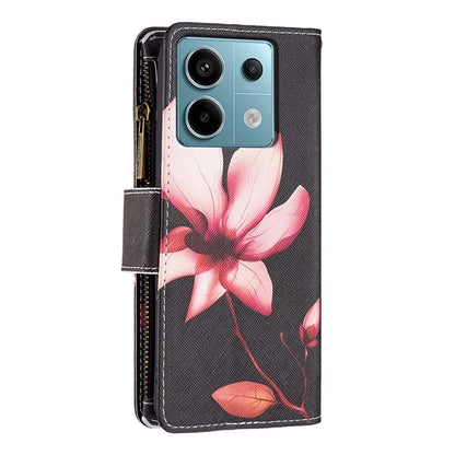 BF03 For Xiaomi Redmi Note 13 Pro 4G / Poco M6 Pro 4G Pattern Case Zipper PU Leather Phone Cover