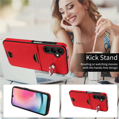 006 For Samsung Galaxy A25 5G (Global) (161.0 x 76.5 x 8.3mm) Case Card Slot Phone Cover Ring Holder