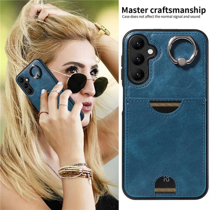 006 For Samsung Galaxy A25 5G (Global) (161.0 x 76.5 x 8.3mm) Case Card Slot Phone Cover Ring Holder