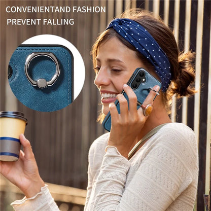 006 For Samsung Galaxy A25 5G (Global) (161.0 x 76.5 x 8.3mm) Case Card Slot Phone Cover Ring Holder