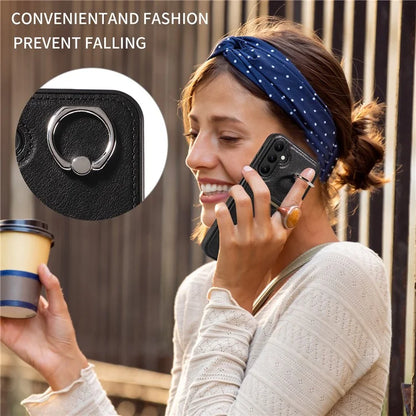 006 For Samsung Galaxy A25 5G (Global) (161.0 x 76.5 x 8.3mm) Case Card Slot Phone Cover Ring Holder