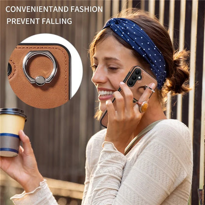 006 For Samsung Galaxy A25 5G (Global) (161.0 x 76.5 x 8.3mm) Case Card Slot Phone Cover Ring Holder