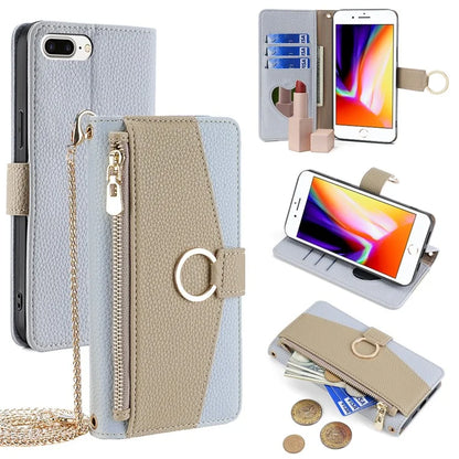 For iPhone 7 Plus PU Leather Case Multi-functional Zipper Wallet Phone Bag Cover Stand