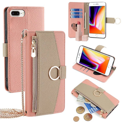 For iPhone 7 Plus PU Leather Case Multi-functional Zipper Wallet Phone Bag Cover Stand