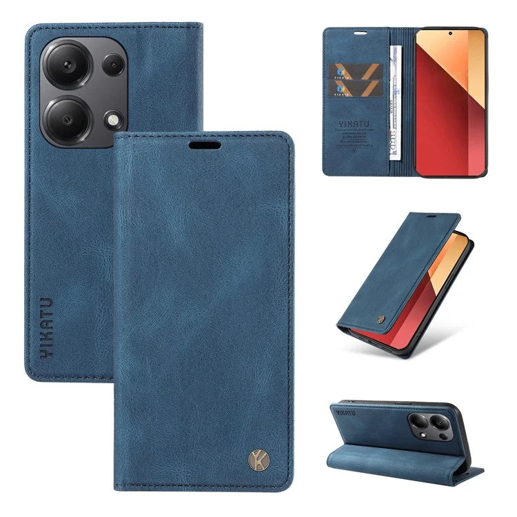 YIKATU YK-004 For Xiaomi Redmi Note 13 Pro 4G / Poco M6 Pro 4G Case Leather Skin-touch Phone Cover