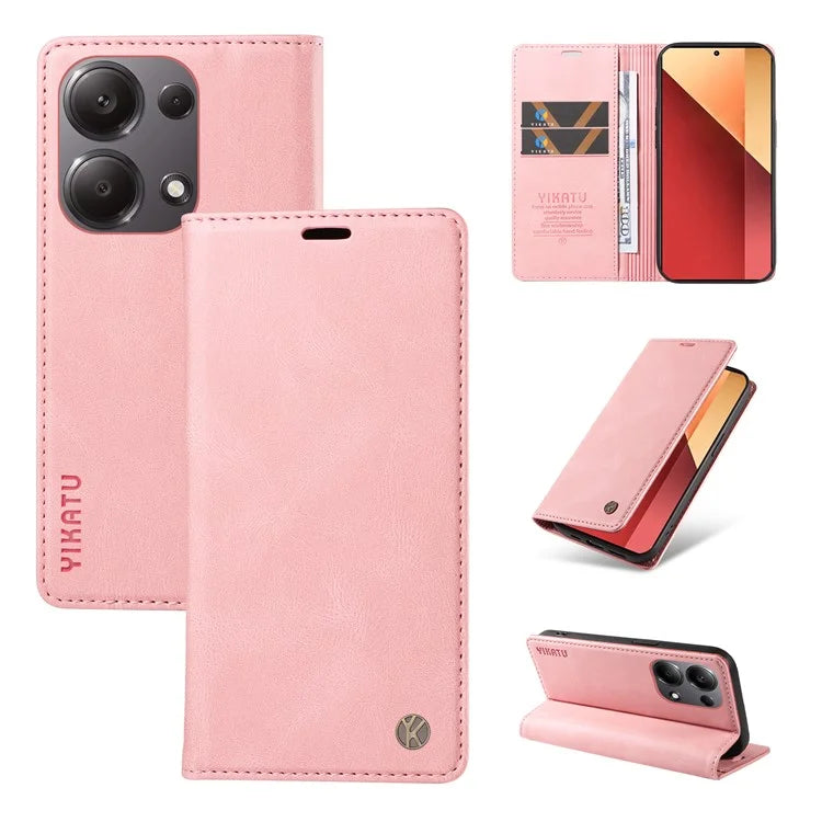 YIKATU YK-004 For Xiaomi Redmi Note 13 Pro 4G / Poco M6 Pro 4G Case Leather Skin-touch Phone Cover
