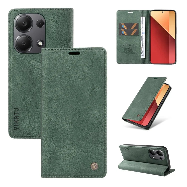 YIKATU YK-004 For Xiaomi Redmi Note 13 Pro 4G / Poco M6 Pro 4G Case Leather Skin-touch Phone Cover