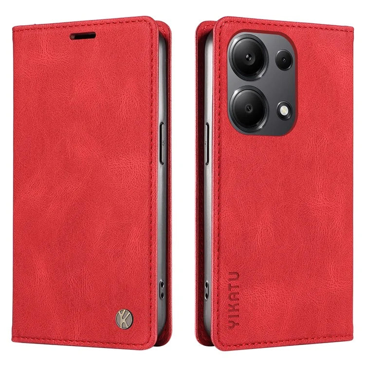 YIKATU YK-004 For Xiaomi Redmi Note 13 Pro 4G / Poco M6 Pro 4G Case Leather Skin-touch Phone Cover