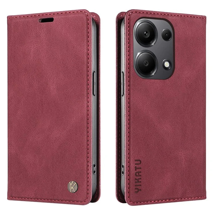 YIKATU YK-004 For Xiaomi Redmi Note 13 Pro 4G / Poco M6 Pro 4G Case Leather Skin-touch Phone Cover