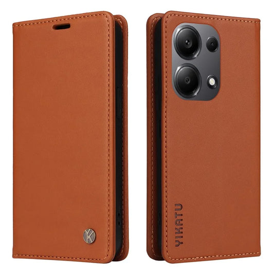 YIKATU YK-001 For Xiaomi Redmi Note 13 Pro 4G / Poco M6 Pro 4G Case Magnetic Absorption PU Leather Cover