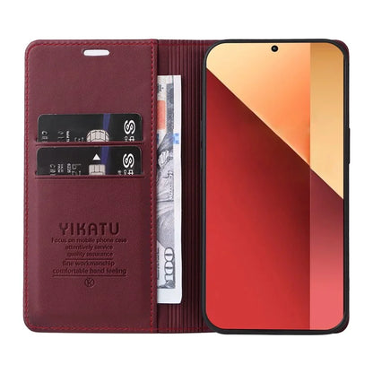 YIKATU YK-001 For Xiaomi Redmi Note 13 Pro 4G / Poco M6 Pro 4G Case Magnetic Absorption PU Leather Cover