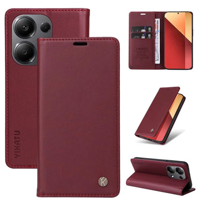YIKATU YK-001 For Xiaomi Redmi Note 13 Pro 4G / Poco M6 Pro 4G Case Magnetic Absorption PU Leather Cover