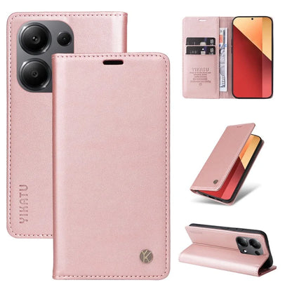 YIKATU YK-001 For Xiaomi Redmi Note 13 Pro 4G / Poco M6 Pro 4G Case Magnetic Absorption PU Leather Cover