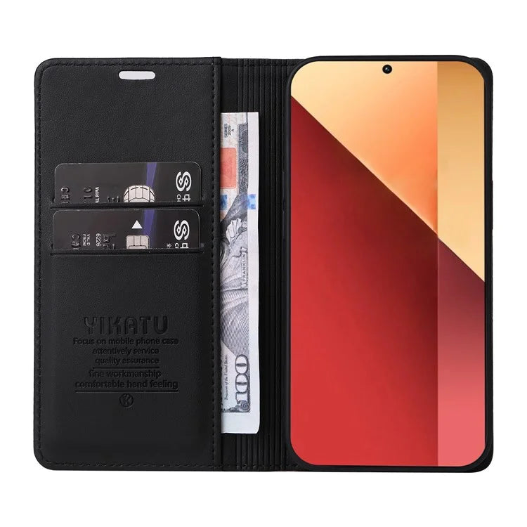 YIKATU YK-001 For Xiaomi Redmi Note 13 Pro 4G / Poco M6 Pro 4G Case Magnetic Absorption PU Leather Cover